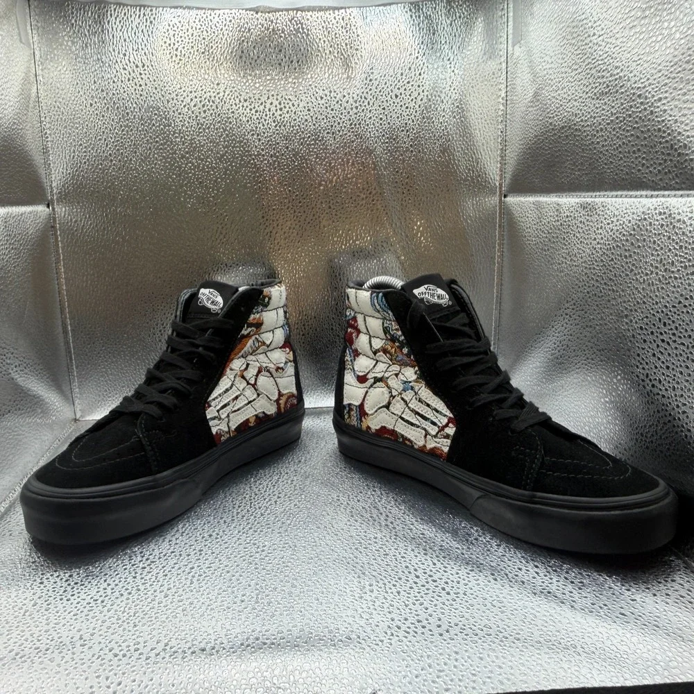 Size M5/W6.5 VANS Sk8-Hi Black White Unisex Comfort Lace Up Athletic‎ Sneakers